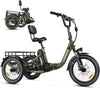 Addmotor Folding Electric Trike, 90MI Electric Tricycle for Adults, 750W 48V 20Ah, CITYTRI 3 Wheel Electric Bikes, Step-Thru Etrike with Rear Speed Differential & Parking Brake, E-310 Plus Red
