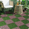 Prilinex 44 PCS Plastic Deck Tiles Outdoor Interlocking Patio Tiles Waterproof for Backyard Porch, 12"W x 12"L, Red Brown