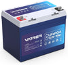 VATRER POWER 12V 100AH Low Temp Cutoff LiFePO4 Deep Cycle Battery with 1280W, Built-in 100A BMS, 5000+ Cycles Rechargeable Lithium Battery, Perfect for RV/Camper, Marine, Solar.