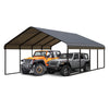10x20 FT Heavy Duty Metal Carport - Galvanized Steel Frame & Roof, All-Weather Protection for Cars, SUVs, Trucks, RVs, Boats | UV Resistant, Rust-Resistant, Portable Shelter