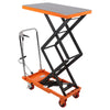 Hydraulic Lift Table Cart 330lbs, Double Scissor with 4 Wheels and Non-Slip Pad Thickness 3mm for Material Handling and Transportation