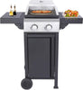 3-Burner Propane Gas BBQ Grill with Thermometer & Wire Enamel Cooking Grids, 25,650 BTU Output Stainless Steel Grill with Foldable Side Table for Outdoor Barbecue