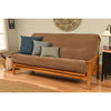 Homestock African Artifacts Full Size Futon Frame Set with Mattress, Easily Converts to Bed, Versatile Design Futon Frame for All Spaces, 33"H x 79"L x 37"D-Color:Linen Charcoal,Size:Barbados