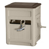 Suncast Hose Hideaway 225' Outdoor Garden Hose Reel with Storage Bin and Hose Guide, Taupe