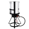 Hassch 30QT Aluminum Turkey Deep Fryer Pot, Seafood Crawfish Boiler Steamer Pot with 55,000 BTU Propane Gas Burner Stand for Outdoor Cooking, Silver