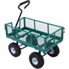 Steel Wagon Cart with Mesh Removable Sides, 3 cu ft, 550LBS Capacity, Heavy Duty Garden Cart with Pneumatic All Terrain Tires, Rolling Cart with 180��Adjustable Handle for Garden, Farm, Yard, Yellow
