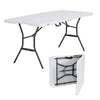 Lifetime 6' Commercial Grade High-Quality Fold-in-Half Folding Table, White (25011)