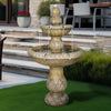 48�?H Outdoor Floor Water Fountain, 3-Tiers Concrete Water Fountain with Submersible Electric Pump - Garden Cascading Waterfall for Yard Patio Lawn Home Decor