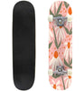 Skateboards for Beginners Doodle seamless pattern hand drawn white daisies pink Cute 31"x8" Maple Double Kick Concave Boards Complete Skateboards Outdoor for Adults Youths Kids Teens Gifts
