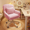 Home Office Chair Computer Chair with Mid-Back Upholstered Modern Tufted Computer Task Chair Swivel Height Adjustable Velvet Accent Chair.��White��