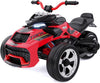 RCB 12V Electric Ride-On,Dual Motors,Music,Up to 5 mph,3 Wheel ATV Style for Kids Ages 3+,Black