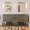 Lakeshore 72" Double Bathroom Vanity with White Cabinet and Engineered Carrara Top
