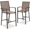 Best Choice Products Outdoor Barstools Set of 2, Bar Height Patio Chairs w/ All-Weather Mesh - Black/Black