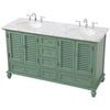 Elegant Kitchen and Bath 60 inch Double Bathroom Vanity in Antique White