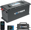 VATRER POWER 12V 100AH Low Temp Cutoff LiFePO4 Deep Cycle Battery with 1280W, Built-in 100A BMS, 5000+ Cycles Rechargeable Lithium Battery, Perfect for RV/Camper, Marine, Solar.
