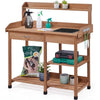 DEXS Garden Potting Bench Table, Outdoor Solid Wood Work Station, Sturdy Construction for Gardening Tasks, Ideal for Planting, Repotting, and Organizing Tools Removable Sink | Natural Wood