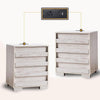 Merluxy 3-Piece Farmhouse Table Set Includes Coffee Table, Two End Tables, Wood, Distressed White