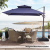 Pellebant 10 ft. x 10 ft. Square Double Top Patio Cantilever Umbrella, Navy Blue