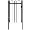 vidaXL Fence Gate Single Door with Spike Top Steel 3.3'x5.7' Black