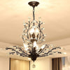 Ganeed Vintage 8 Lights Pendant Light Crystal Chandeliers Adjustable Ceiling Light for Living Room Bedroom Restaurant Porch Hallway-Black