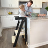 HARPPA Foldable Toddler Kitchen Tower, Standing Tower for Kids Age 1.5-6 Years, White