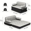 Inflatable Air Sofa Bed 2-in-1 Backrest Couch Airbed With Headboard And Pump Convertible Blow Up Bed Mattress For Home, Camping, And Guests, Living Room Furniture, Queen Size