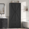 Homfa 70.3"H Bathroom Storage Cabinet, Farmhouse Linen Storage Cabinet with 2 Drawers, White