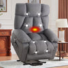 JONPONY Power Lift Recliner Chair Recliners for Elderly with Heat and Massage Recliner Chair for Living Room with Infinite Position and Side Pocket,USB Charge Port,Brown
