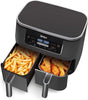 Restored Ninja DZ201 Foodi 6-in-1 2-Basket Air Fryer with DualZone Technology, 8-Quart Capacity, and a Dark Grey Stainless Finish (Refurbished)