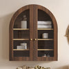 EYYTHUNG Modern Arched Wall Cabinet, Large Medicine Cupboard, Black Cabinet for Bathroom with Adjustable Shelf, Black Oak