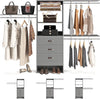 Homieasy 96 Inches Closet System, 8FT Walk In Closet Organizer with 3 Shelving Towers, Heavy Duty Clothes Rack with 3 Drawers, Built-In Garment Rack, 96" L x 16" W x 75" H, White