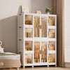 Montary Kids Portable Wardrobe w/ Magnetic Doors & Hanging Rod - 4-Cube Plastic Storage Cabinet,Nursery/Bedroom