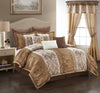 Lanco Taupe Damask Patchwork Queen Size Comforter Set, 7 Piece, Chain Stitching Embroidery Ultra Soft, Premium Microfiber, All Season