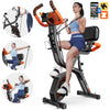 Pooboo 4in1 Folding Exercise Bike Indoor Cycling Bike Stationary Magnetic X Bike Gym Workout 300lb Easy to Get On/Off