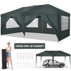 SANOPY 10' x 20' Pop Up Canopy Tent, Instant Outdoor Party Canopy, Straight Leg Shelter, Adjustable Height Waterproof Gazebo with Carrying Bag for Party Wedding Picnic Tent