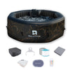 RELXTIME 2 Person Oval Inflatable Hot Tub Set Outdoor Spa with 100 Massage Jets, LED Light , Black
