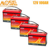 12V 100Ah LiFePO4 Battery,MOSEWORTH Lithium Battery for RV,Solar,Marine,Trolling Motor,Backup Power,15000+Deep Cycles,100A BMS,Group 31 Battery
