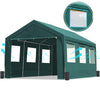 ADVANCE OUTDOOR 10x20 ft Heavy Duty Carport with Roll-up Ventilated Windows & Removable Sidewalls Car Canopy Garage Boat Shelter Party Tent, Adjustable Height from 9.5ft to 11ft, Beige Yellow