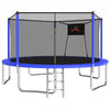 14ft Trampoline with Basketball Hoop,Outdoor Trampoline with with Enclosure Net,Blue