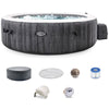 INTEX PureSpa Plus Greywood Deluxe 4 Person Inflatable Spa w/ Jets