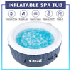 CO-Z Luxury Inflatable Hot Tub, 2-4 Adults, PVC, 120 Jets, Blue, 49 lb