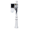 Lewiston LMC-LKIT-804-BZ Mailbox Locking Insert Post System with Fluted Base, Ball Finial & 3 Cast Plates - Bronze