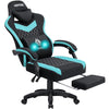 Hoffree Gaming Chair with Massage Fabric Office Chair with footrest for Adults, Ergonomic Gamer Chair with Headrest and Lumbar Support for Office Gaming, 440 LBS