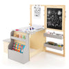 Costway Adjustable Wooden Double-Sided Art Easel with Bench Storage Table