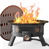 Philergo 19 inch Portable Fire Pits with Grill for Outside 58000 BTU Gas Fire Bowl with Foldable Legs & Lid & Carry Kit & Lava Rock Stone