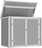 ELPOSUN Outdoor Storage Shed 6x4.5 ft, Resin Outside Sheds & Outdoor Storage Plastic for Trash Can, Bike, Lawnmower, Generator, Tool Shed with Lockable Door for Backyard, Lawn, Patio, Grey & White