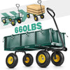 GVDV Heavy Duty Steel Garden Cart with Liner, 660lbs Capacity, 3 Cu ft, 10" All-Terrain Wheels, Black/Yellow �C Durable Utility Cart for Yard Work, Hauling, and Outdoor Use
