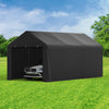 GOJOOASIS Carport, 10 x 20 Heavy Duty Carport Canopy with Removable Sidewall, Water-Resistant Portable PE Garage with All-Season Tarp Beige
