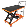 M optimized Hydraulic Lift Table, 500 Lbs Capacity Hydraulic Table Cart, Single Scissor Lift Cart 28.5 Inch Lifting Height with 4 Wheels and Non-Slip Pad for Material Handling, Black