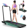 2 in 1 Walking Pad Treadmill with Incline, 2.5HP Under Desk Treadmill with Handle Remote Control & LED Touch Screen for Home Office Workout, 300lbs Weight Capacity Black & Green